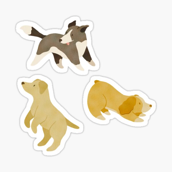 Item preview, Happy, Playful and Curious Dog Sticker Sheet designed and sold by VanleArts.