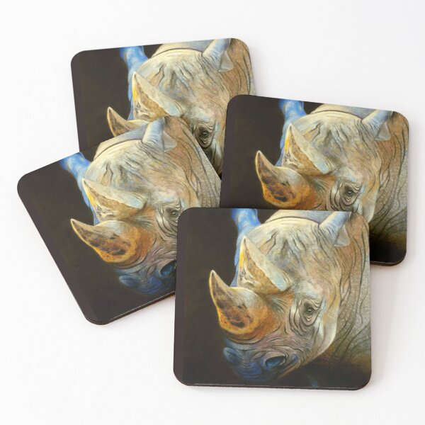 Item preview, Rinoceronte saliendo de la oscuridad -animalart designed and sold by JulieSouster.