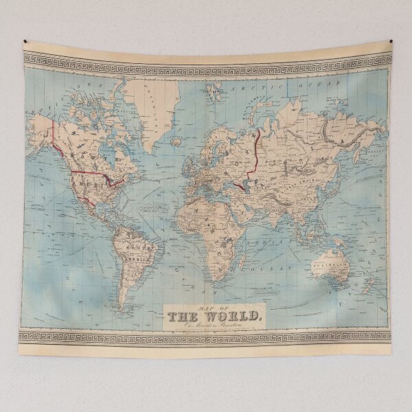 Item preview, Old World Map (1876) Vintage Global Continents Atlas designed and sold by BravuraMedia.