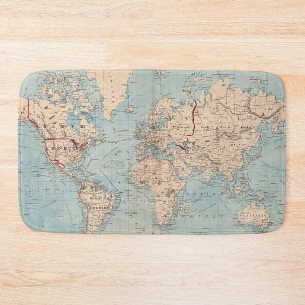 Item preview, Old World Map (1876) Vintage Global Continents Atlas designed and sold by BravuraMedia.