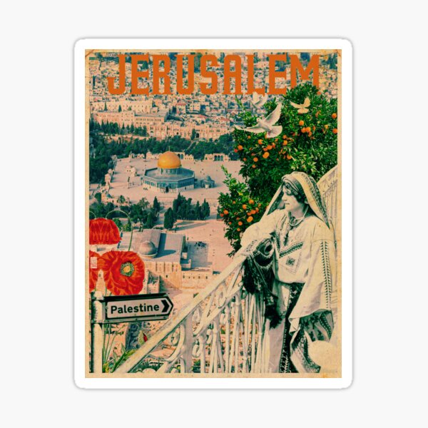 Aperçu de l'œuvre Affiche vintage de Jérusalem créée et vendue par Dâr    Bâshar.