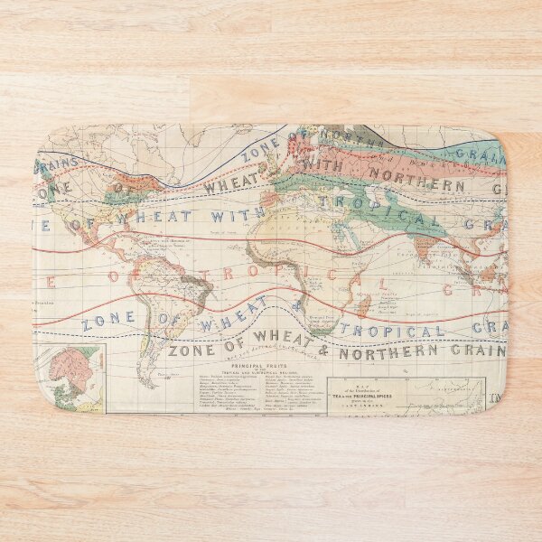 Item preview, Old World Agricultural Map (1854) Vintage Global Crops & Produce Atlas designed and sold by BravuraMedia.