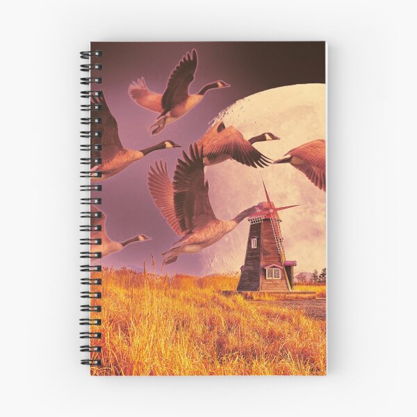 Item preview, beautiful dream landscape with windmills and birds designed and sold by Mauswohn.