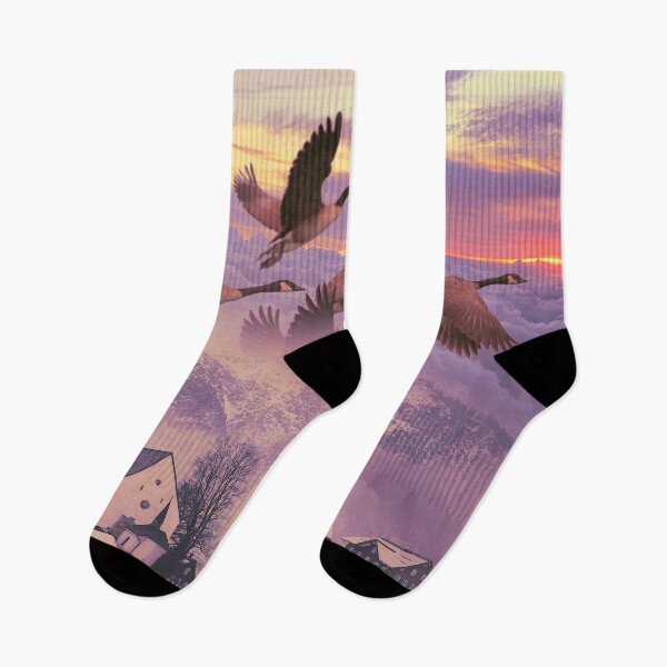 Item preview, Geese fly over beautiful winter landscape designed and sold by Mauswohn.