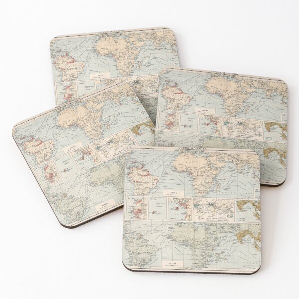 Item preview, Old World Cocoa & Spices Map (1907) Vintage International Cacao and Seasonings Atlas designed and sold by BravuraMedia.