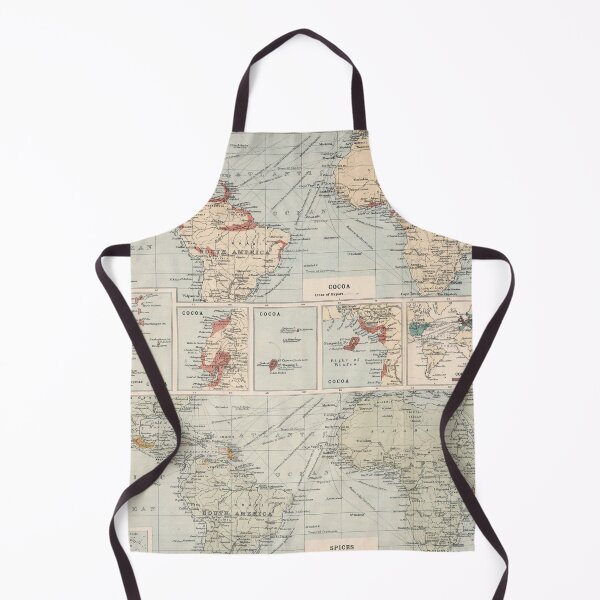 Item preview, Old World Cocoa & Spices Map (1907) Vintage International Cacao and Seasonings Atlas designed and sold by BravuraMedia.