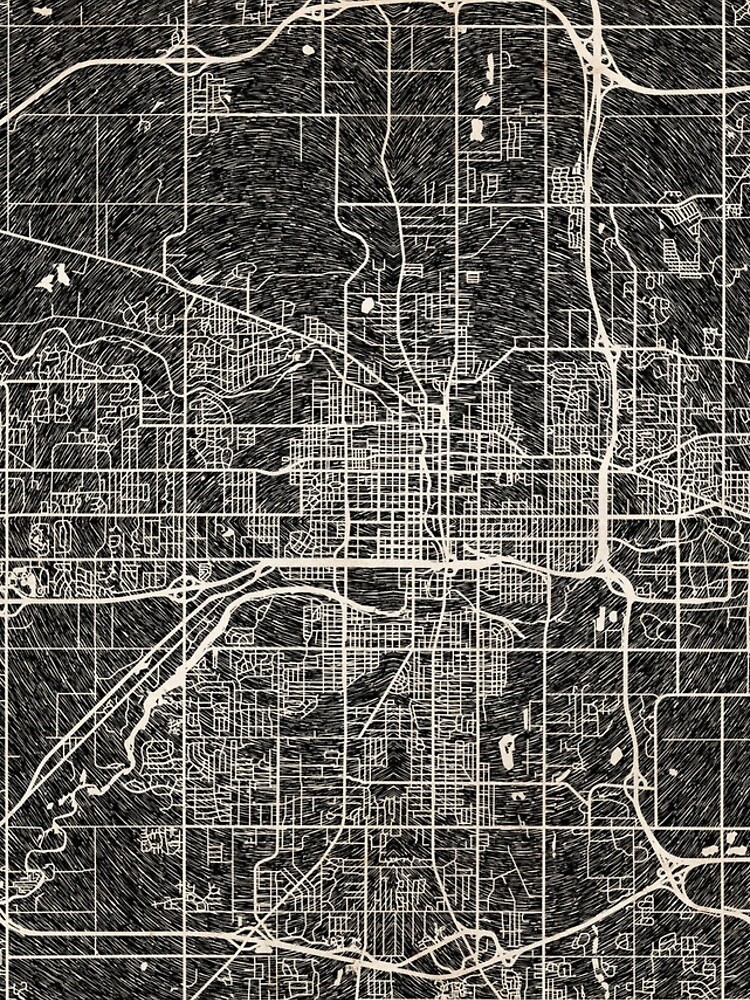 Thumbnail 4 of 4, iPhone Case, Lansing map Michigan Ink lines designed and sold by InkMaps.