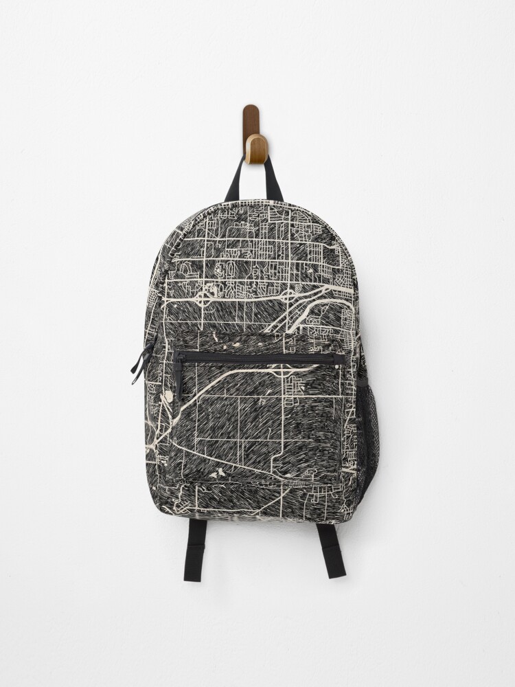 Thumbnail 1 of 3, Backpack, Lansing map Michigan Ink lines designed and sold by InkMaps.