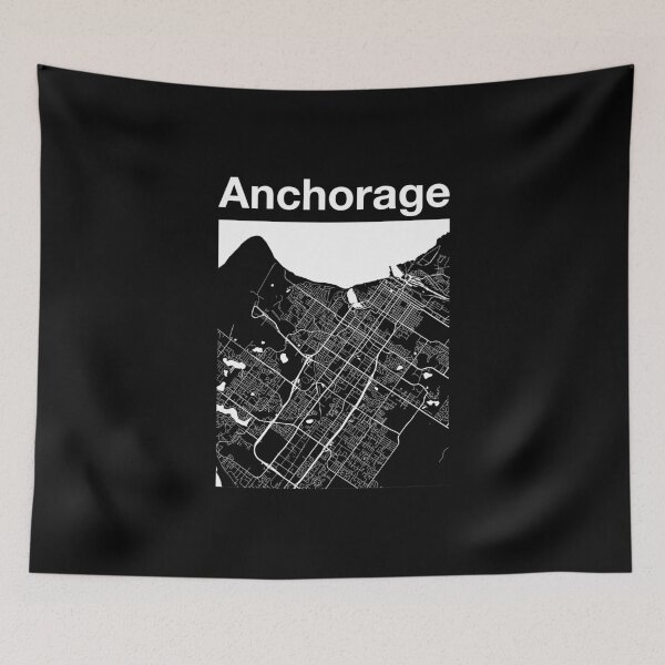 Item preview, Anchorage Alaska Vintage Style Home AK Map designed and sold by toutwearapparel.