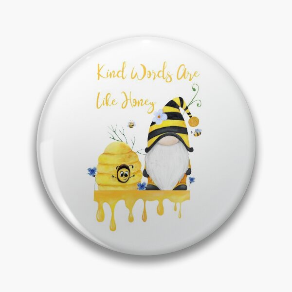 Item preview, Kind Words Are Like Honey, Gnome Bee Keeper Inspirational Quote watercolour designed and sold by TheLomiLoveBus.