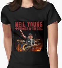 promise of the real concert tour neil young Women's Fitted T-Shirt