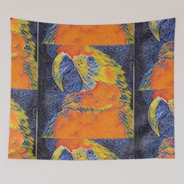Item preview, Orange Parrot Head mosaic designed and sold by redqueenself.