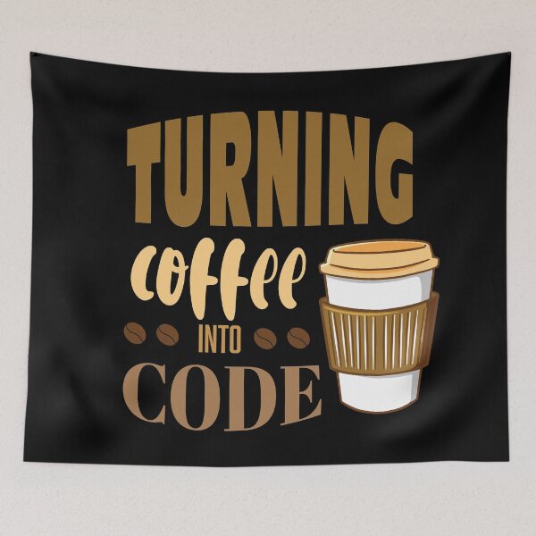 Item preview, Turning coffee into code - coffee/takeaway cup designed and sold by Code  Monkeys.