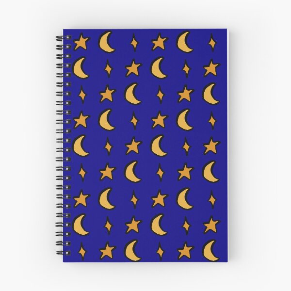Item preview, Moon and stars doodle pattern on blue designed and sold by NatureArtUK.