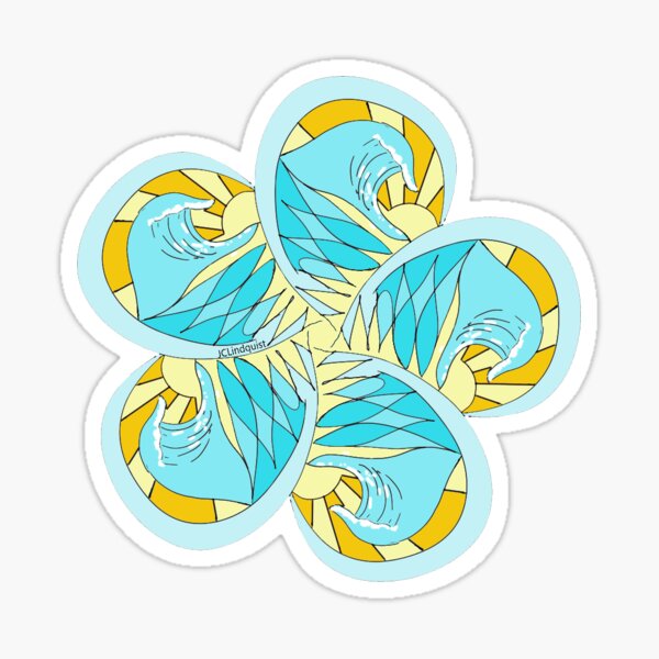 Floral Crashing Wave Plumeria Sticker