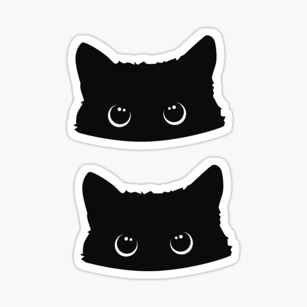 Cute Cat Sneak Peak Sticker for iOS & Android