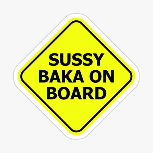 Sussy Baka on Board Baby on Board Bumper Sticker Sus Sticker