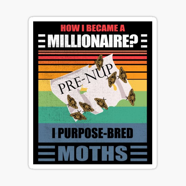 Item preview, Vintage Moths Retro Moth Prenup Marriage Millionaire Betularia Hoverfly Noctuid Lover Gift designed and sold by TheAplus.