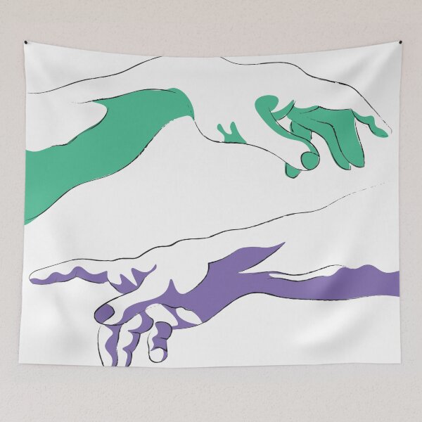 Item preview, Creation of Adam minimal drawing Art Print designed and sold by DianaMelnyk.
