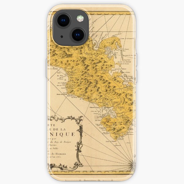 Carte de la Martinique 1762 Coque souple iPhone