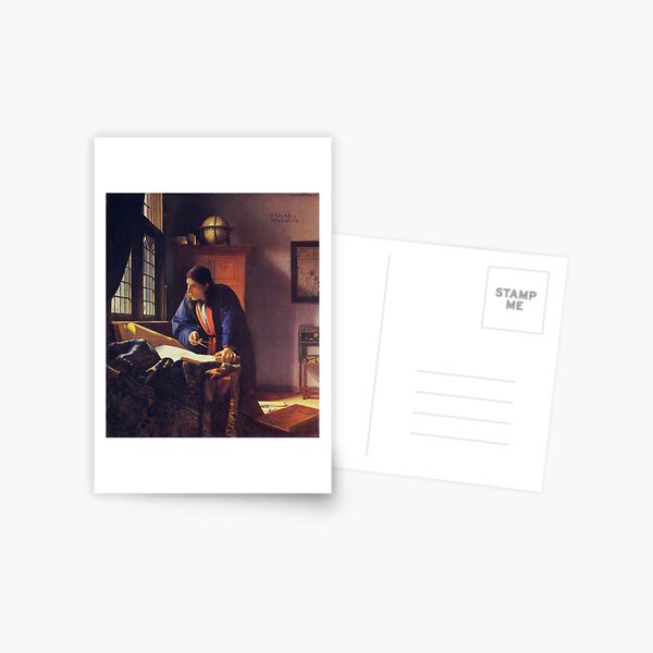 Item preview, JOHANNES VERMEER The Geographer 1669 Rare HD Original Best Johannes Vermeer Print designed and sold by gologodesigns.