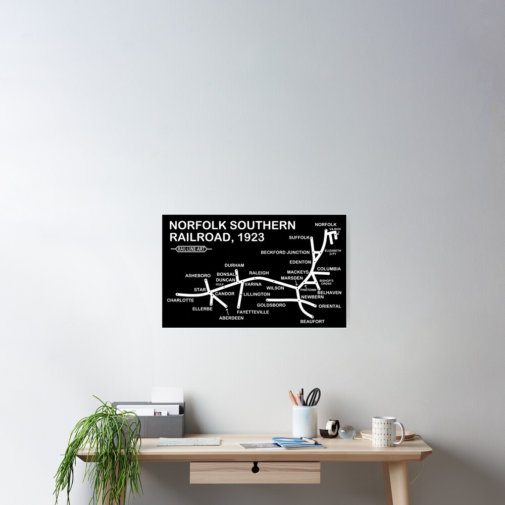 Norfolk Southern Railroad 1923 Poster For Sale By Rail Line Art   Cposter,small,square Product,1000x1000.2 