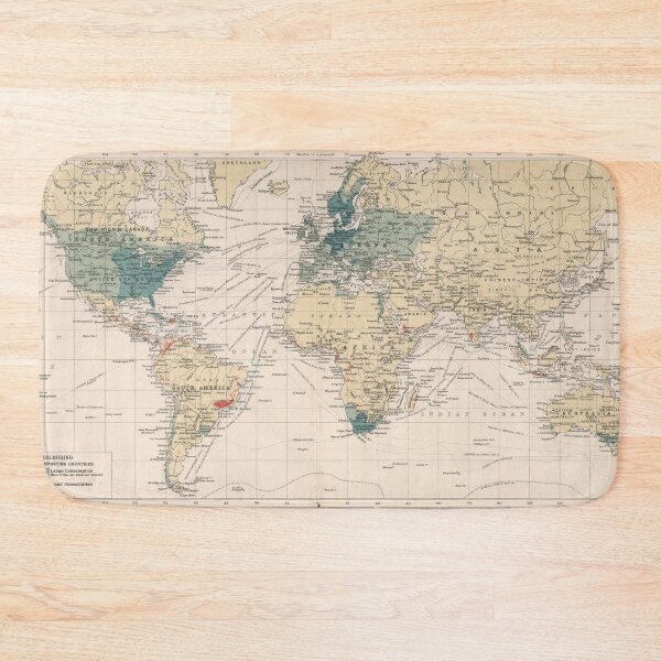 Item preview, Old Coffee Farming & Consumption World Map (1907) Vintage Agricultural Commodity Atlas designed and sold by BravuraMedia.
