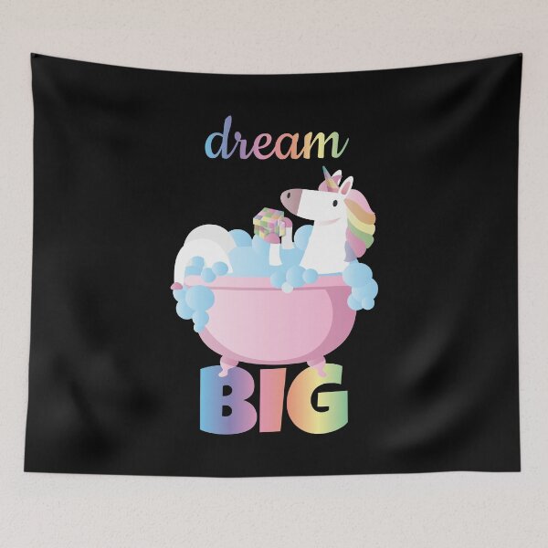 Item preview, Dream big - black and rainbow unicorn designed and sold by FunnyChameleon.