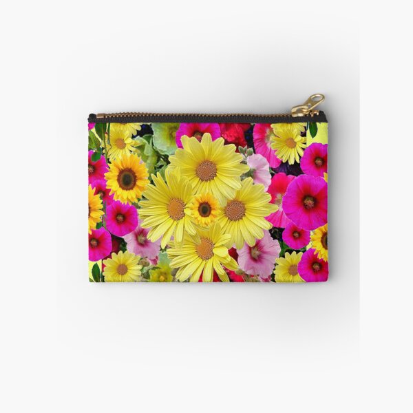 Item preview, SUNFLOWERS & FUCHSIA HOLLYHOCKS FLORAL ABSTRACT designed and sold by sharlesart.
