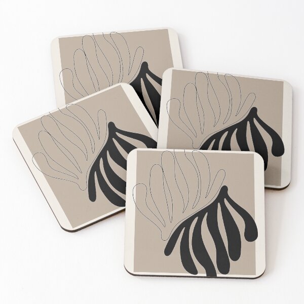 Item preview,  Matisse Flower. Paper Decoupes Art Beige, black back, Matisse Cutout's designed and sold by Thomas  Tennant.