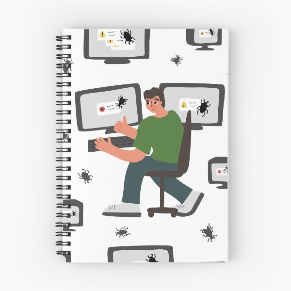 Item preview, Bug on the monitor screen and man near computer is happy, shows thumb up sign designed and sold by essskina.