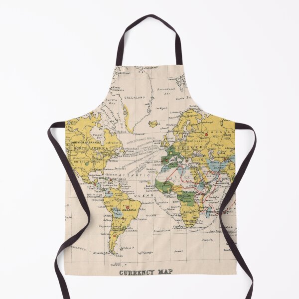 Item preview, Old World Currency Map (1907) Vintage Gold Standard & Silver Backed Money Countries Atlas designed and sold by BravuraMedia.
