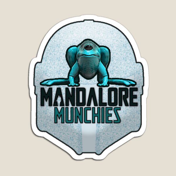 Vista previa del artículo con la obra «Casco Mandalore Munchies y logotipo de rana», diseñado y vendido por LittleKumquats.