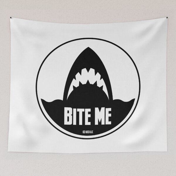 Item preview, JAWS Movie BITE ME Shark Teeth Quote design designed and sold by Naumovski.