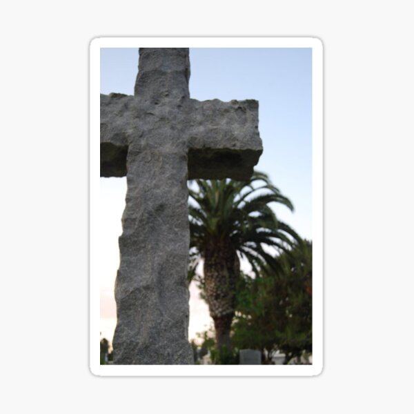 “Palm,Tree,Cross,Headstone,Grave,Cemetery,Cemetary” Sticker for Sale by