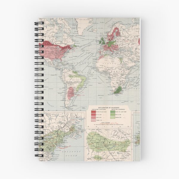 Item preview, Old World Dairy Exporting & Importing Map (1907) Vintage Global Milk, Cheese and Butter Trade Atlas designed and sold by BravuraMedia.