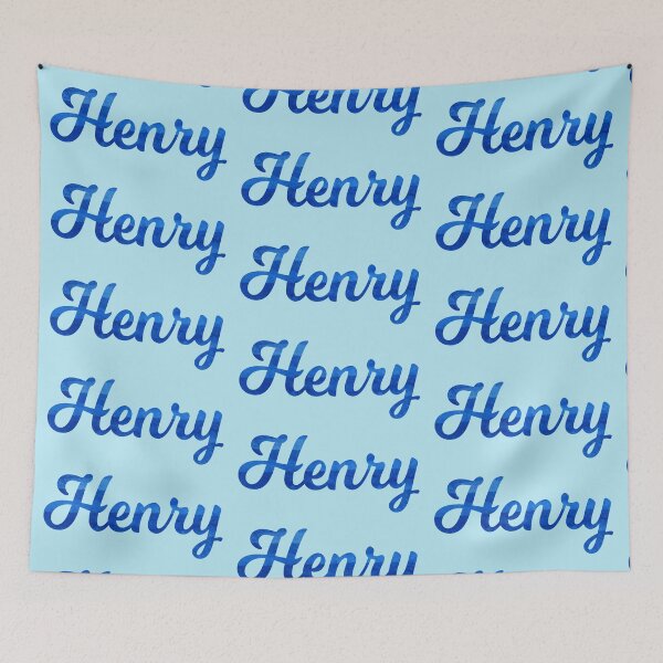 Item preview, Henry boys name blue watercolor design designed and sold by ComicKitsch.