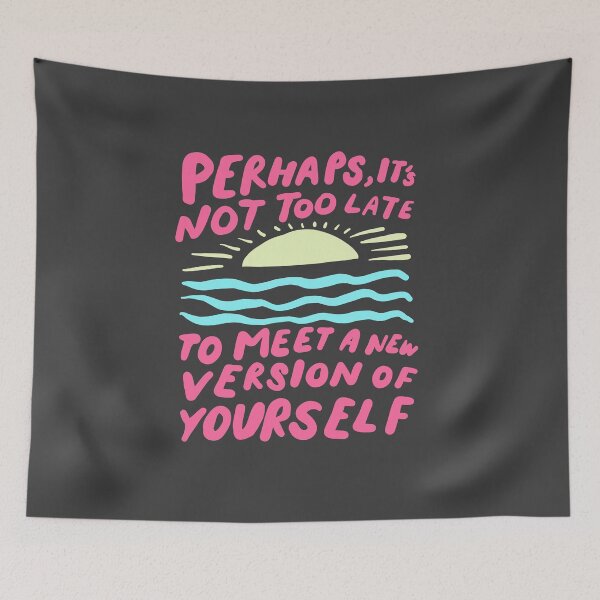 Item preview, Meet a new version of yourself - inspirational quote art - pink and pastel bold illustration designed and sold by morgansgoods.