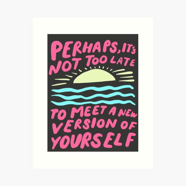 Item preview, Meet a new version of yourself - inspirational quote art - pink and pastel bold illustration designed and sold by morgansgoods.