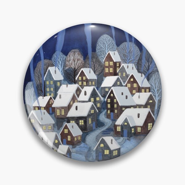 Item preview, Winter village Christmas card designed and sold by Rebecca Reck Art.