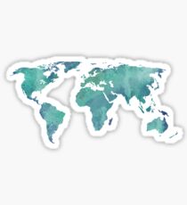 Watercolor map in turquoise Sticker