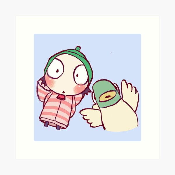 Item preview, I draw sarah and duck peeker sticker #5 / children's cartoon designed and sold by RansRoom.
