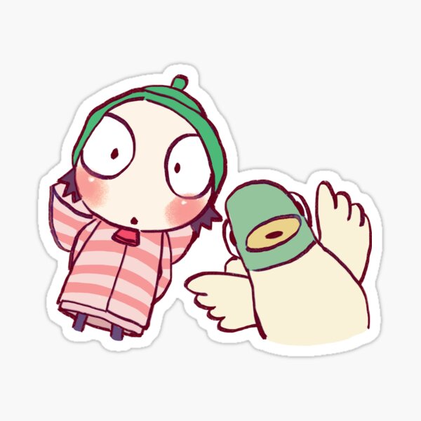 Item preview, I draw sarah and duck peeker sticker #5 / children's cartoon designed and sold by RansRoom.