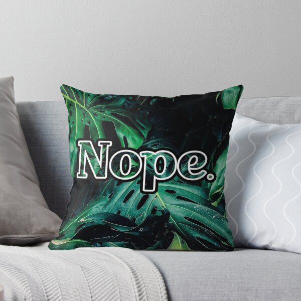 Item preview, Monstera Nope Pillow designed and sold by Mi-a-store.