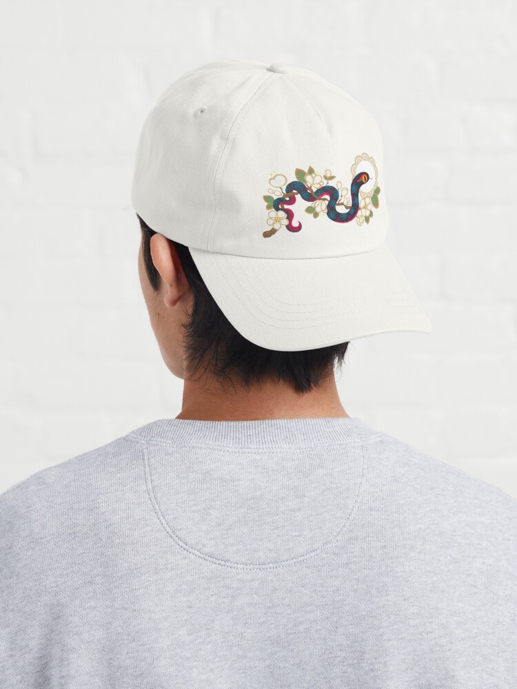Alternate view of Snake and flowers 2 Cap