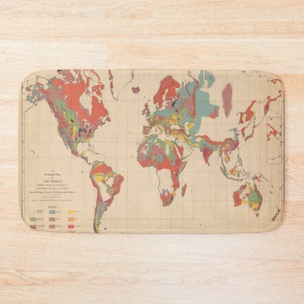 Item preview, Old World Geology Map (1921) Vintage Global Geological Atlas designed and sold by BravuraMedia.
