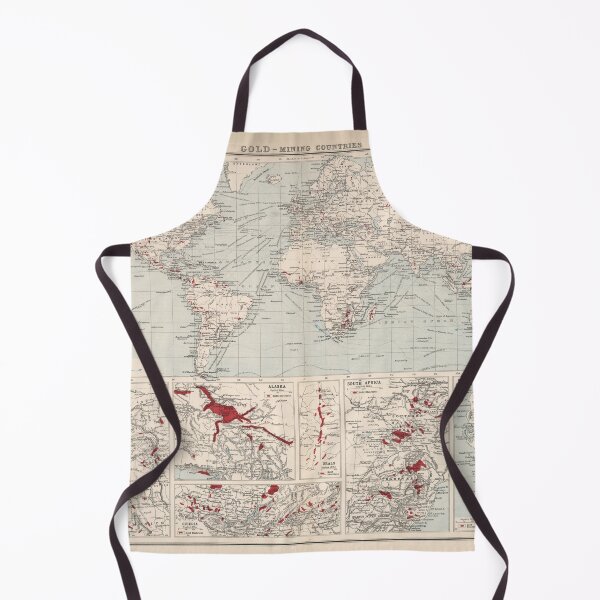 Item preview, Old World Gold Mining Map (1907) Vintage Global Precious Metals Mines Atlas designed and sold by BravuraMedia.