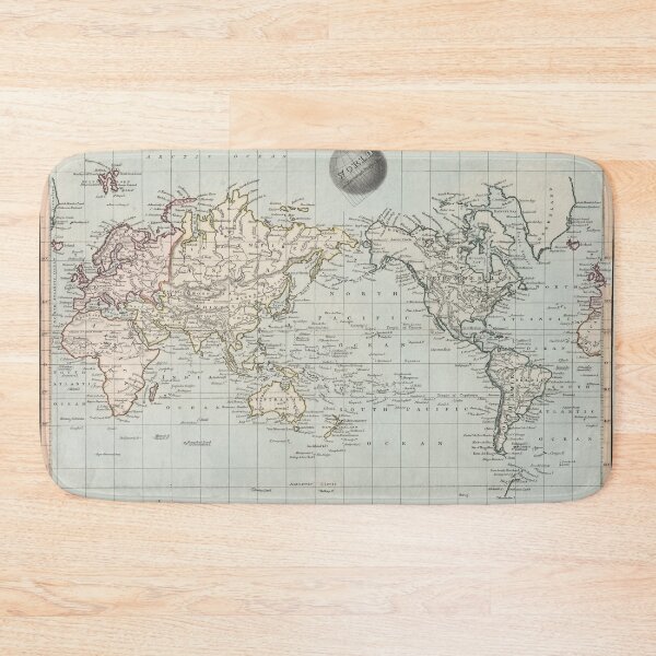 Item preview, Old World Map (1845) Vintage Global Continents Atlas designed and sold by BravuraMedia.