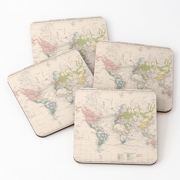 Item preview, Old World Language Map (1907) Vintage Global Linguistic Atlas designed and sold by BravuraMedia.