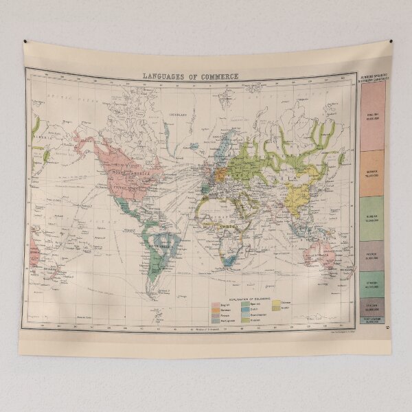 Item preview, Old World Language Map (1907) Vintage Global Linguistic Atlas designed and sold by BravuraMedia.